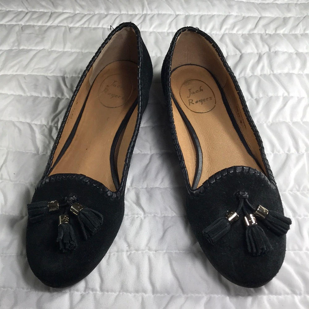 Jack Rogers black suede loafers sz 8.5 US